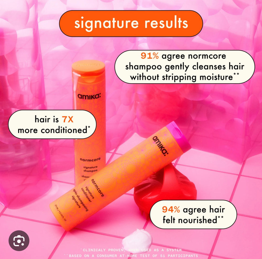 Amika Signature shampoo and conditioner results for normal hair