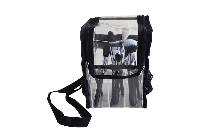 Clear Brush Organiser Bag with straps - Crownbrush