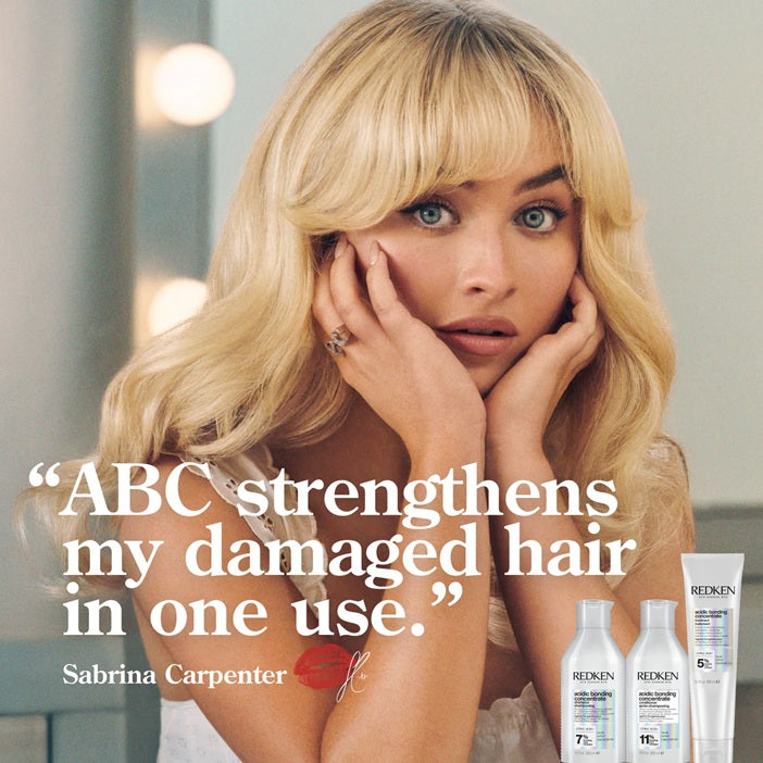 Redken Acidic Bonding Concentrate campaign image with the ABC range
