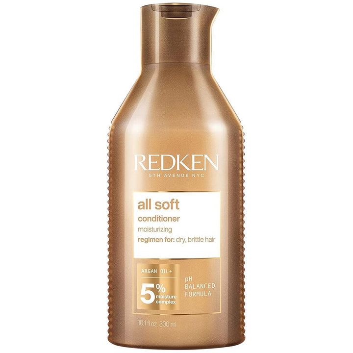 Redken All Soft Conditioner 300ml gold bottle for dry, brittle hair
