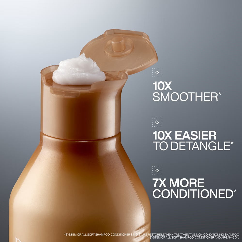 Redken All Soft Conditioner: 10x smoother, 10x easier to detangle, 7x more conditioned