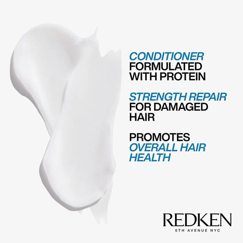 Swatch of Redken Extreme Play Safe formulated with protein for damaged hair
