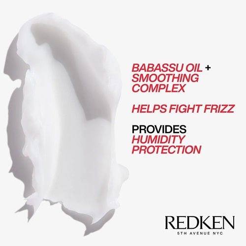 Swatch of Redken Frizz Dismiss with babassu oil and smoothing complex