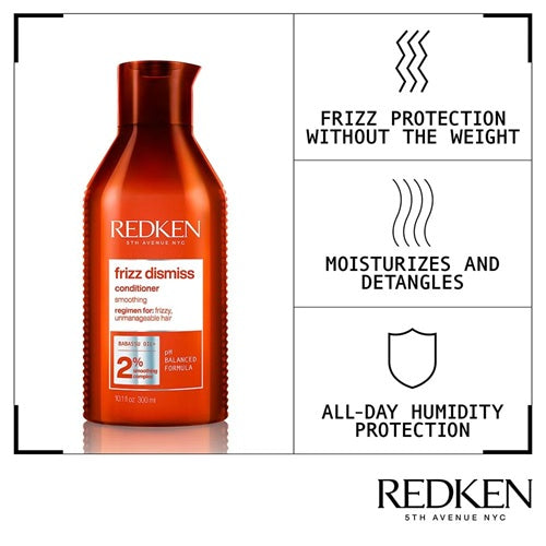 Redken Frizz Dismiss Conditioner: frizz protection without weight, detangles, humidity protection