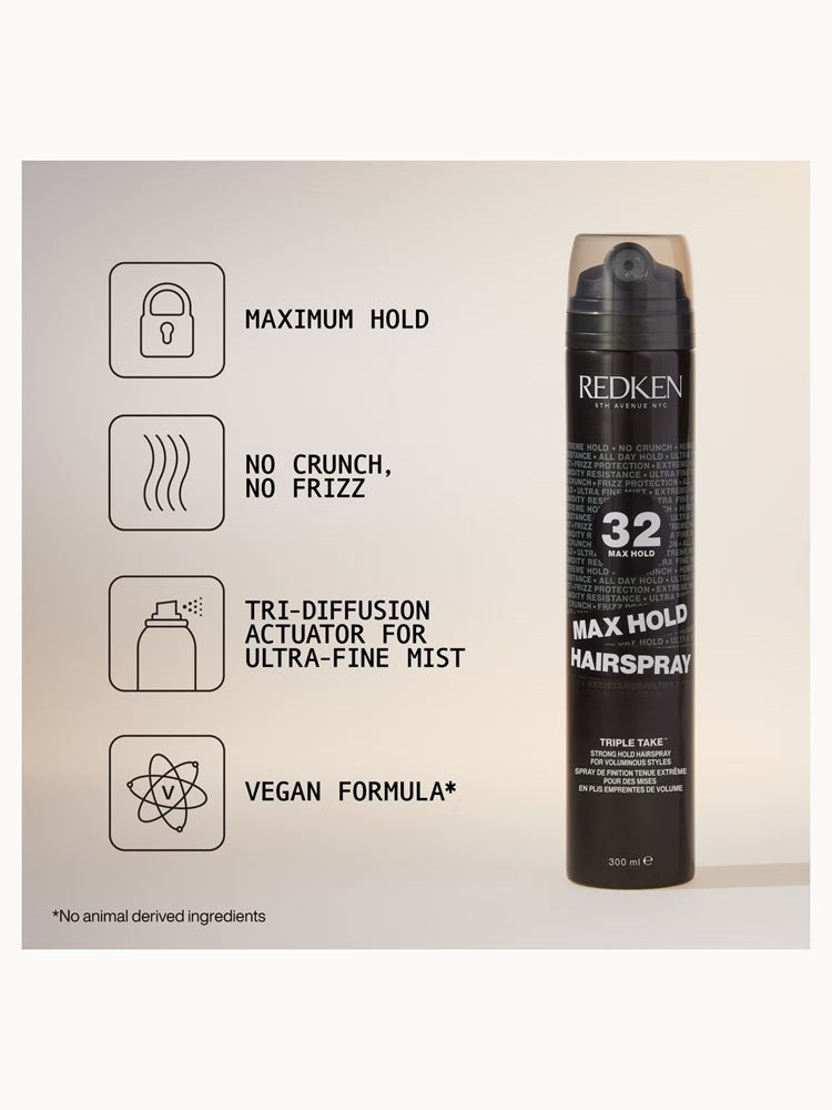 Redken Max Hold Hairspray: maximum hold, no crunch, no frizz, ultra-fine mist