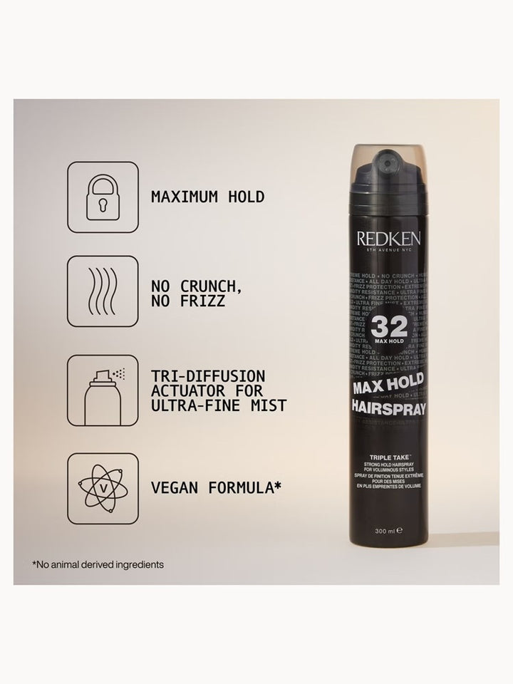 Redken Max Hold Hairspray: maximum hold, no crunch, no frizz, ultra-fine mist