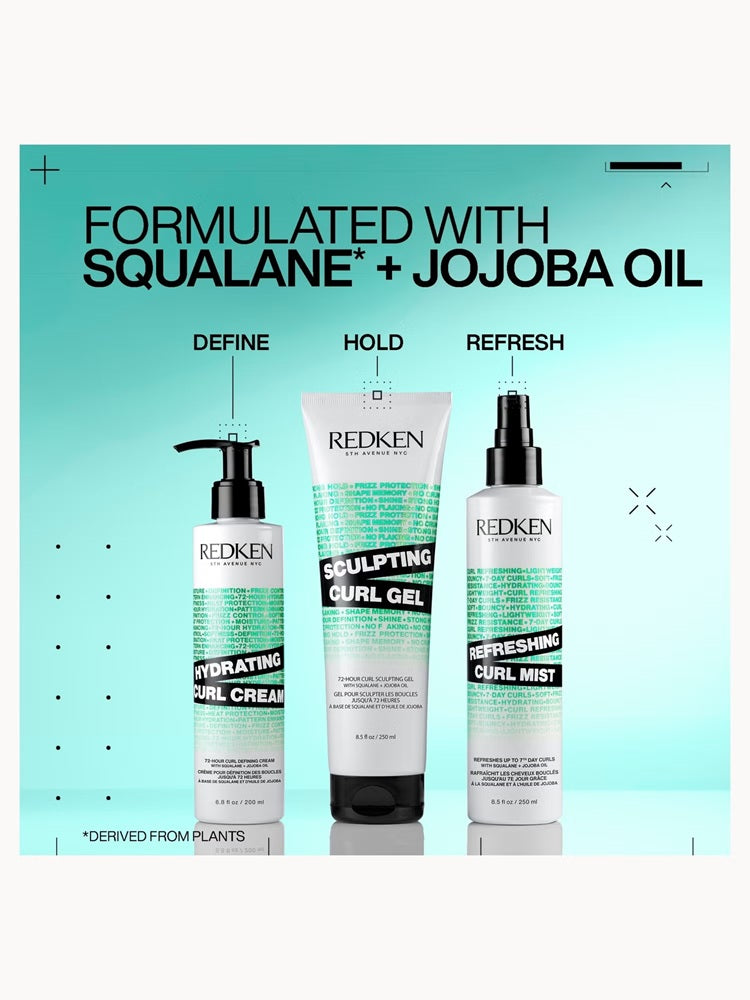 Redken curl range with squalane and jojoba oil: define, hold and refresh