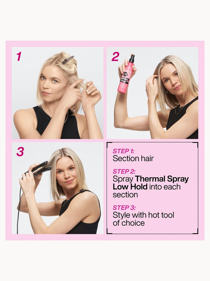 How to use Redken Thermal Spray before heat styling in three steps