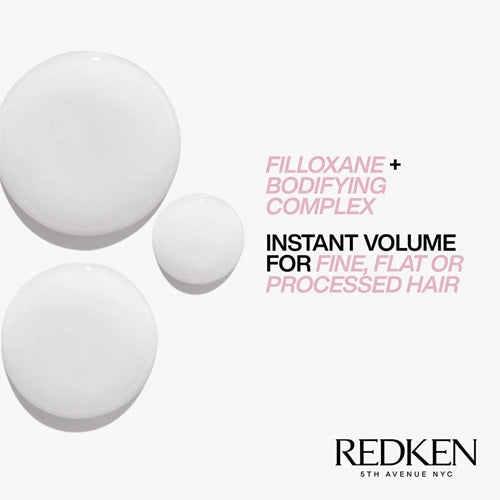 Redken Volume Injection Shampoo drops with filloxane and bodifying complex